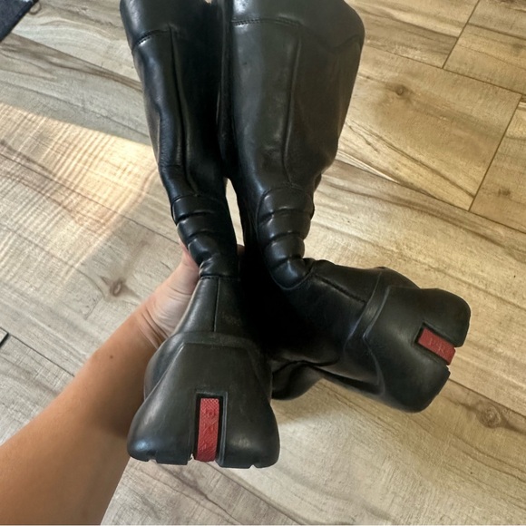 PRADA FW 1999 Rare Unisex Leather Biker Boots - Picture 4 of 8